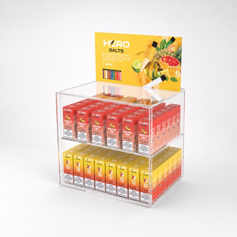 Clear Two-Tier Acrylic Vape Display Stand