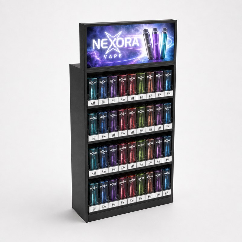 Four-Shelf Metal Vape Display Rack
