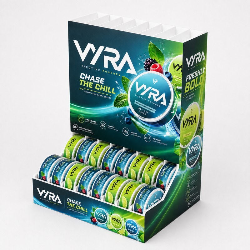 Printed PVC Nicotine Pouch Display with Dividers