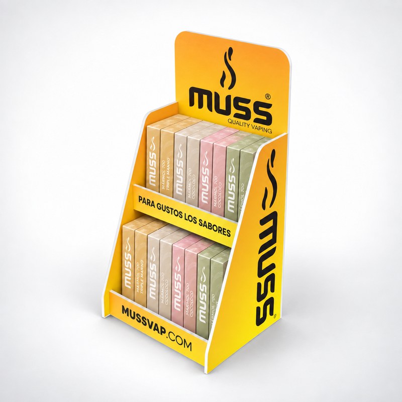 Yellow Two-Tier PVC Countertop Vape Display